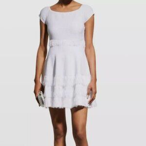 Milly White Fringe Dress